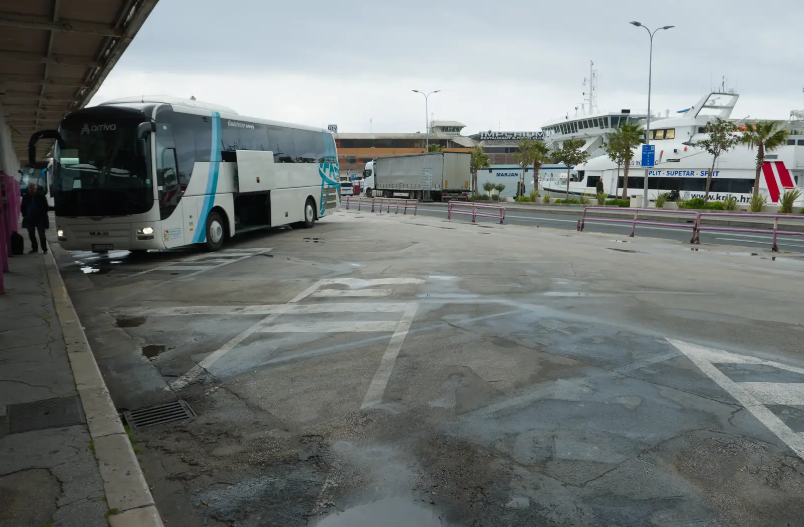 A big space where the airport shuttle bus should be, from Hauling Boats to Croatia: The Journey Home - 15th April 2026