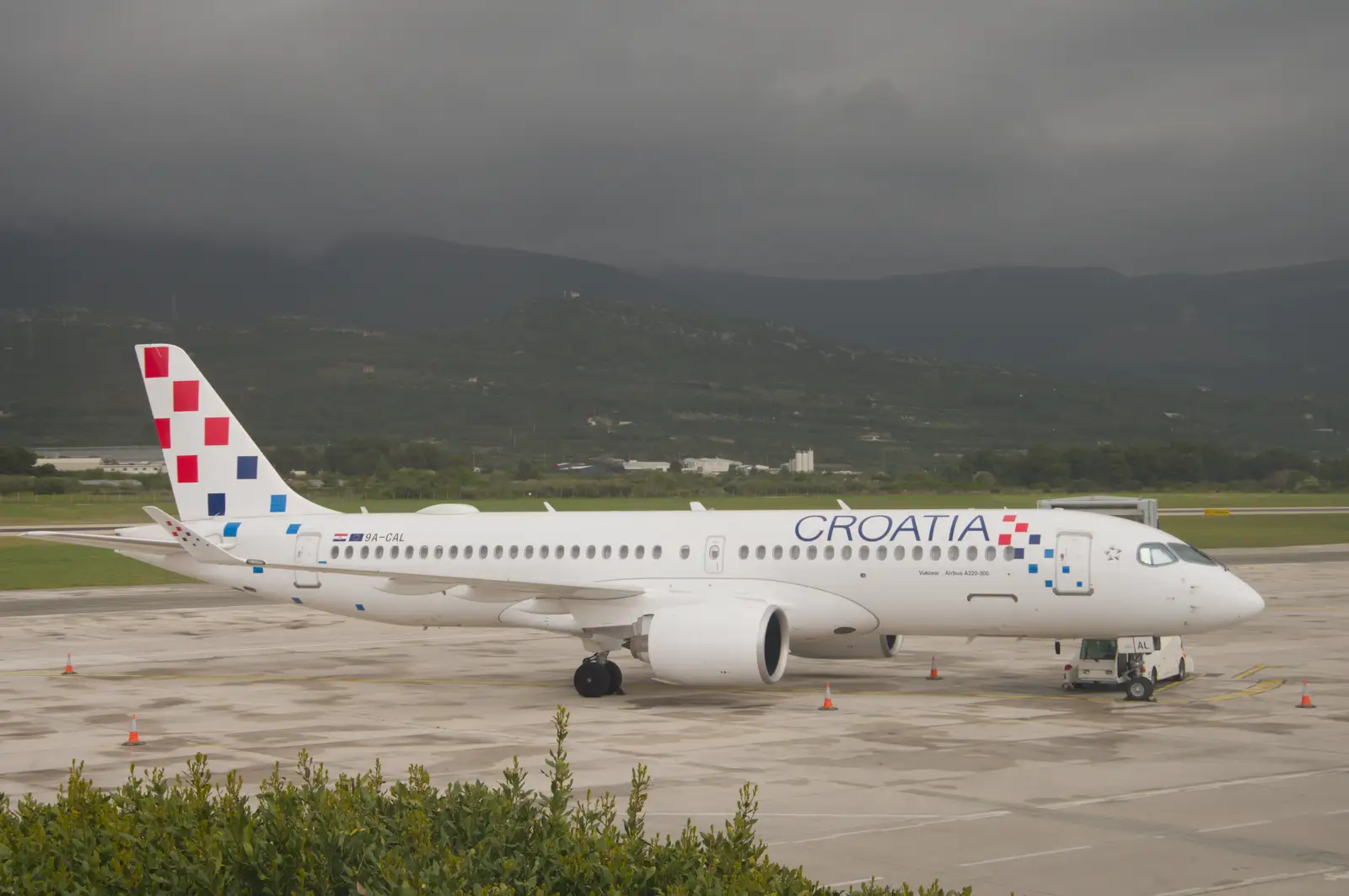 A Croatia Air Airbus sits on the apron, from Hauling Boats to Croatia: The Journey Home - 15th April 2026