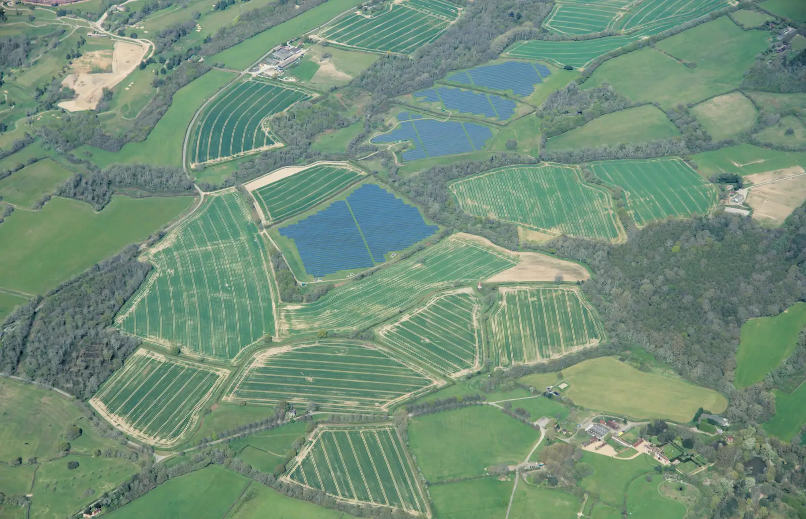 Solar farms look like resevoirs from the air, from Hauling Boats to Croatia: The Journey Home - 15th April 2026