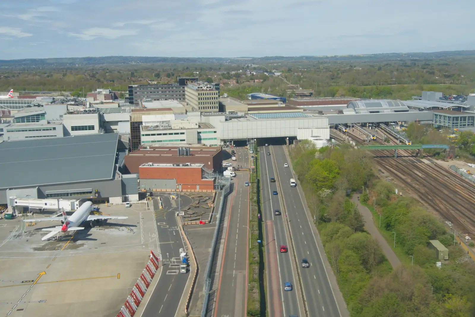 The A23 and Gatwick Airport Station, from Hauling Boats to Croatia: The Journey Home - 15th April 2026