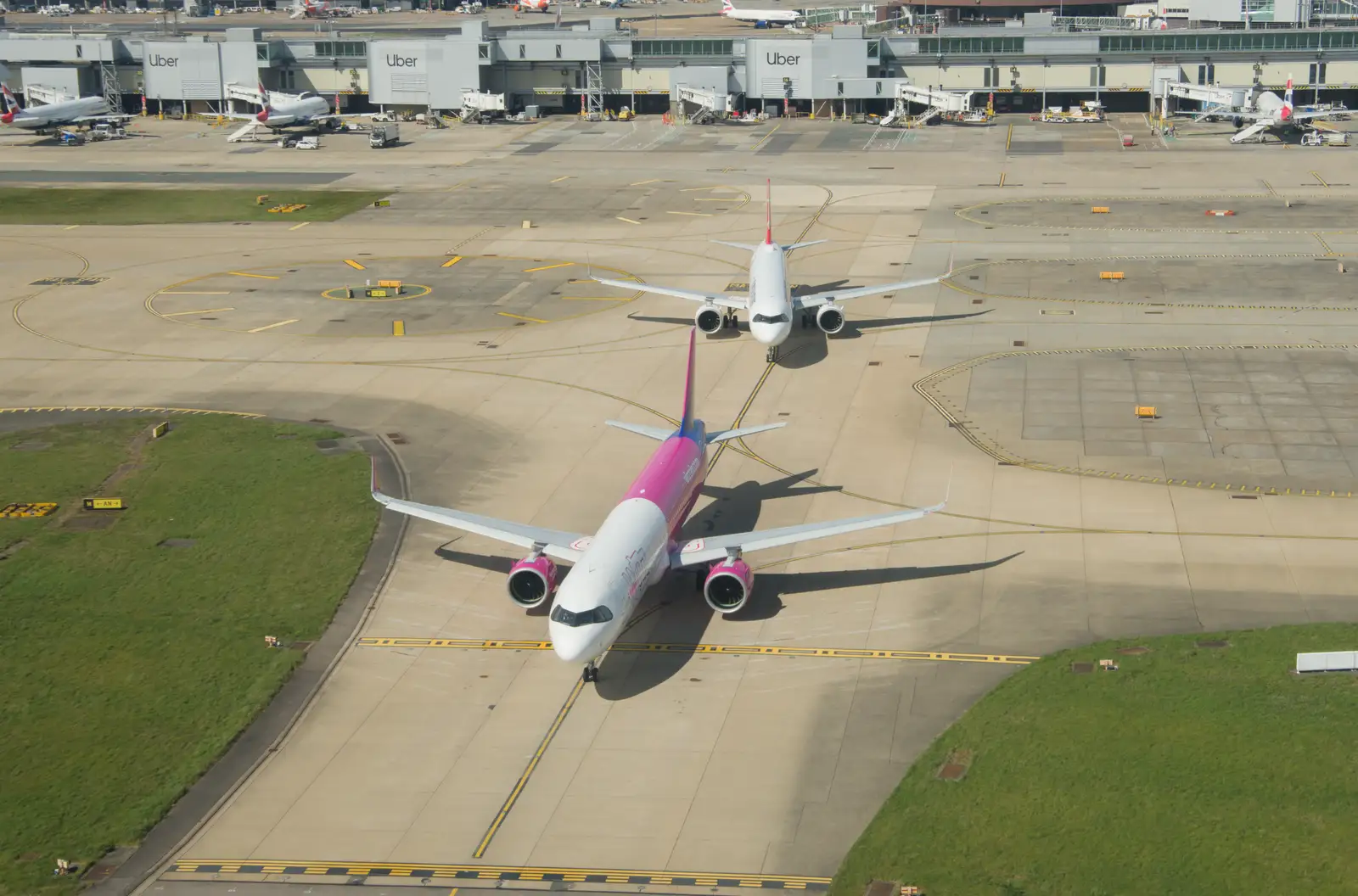 A couple of planes wait for us to land, from Hauling Boats to Croatia: The Journey Home - 15th April 2026