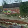 Trackside graffiti and piles of track, Hauling Boats to Croatia: The Journey Home - 15th April 2026