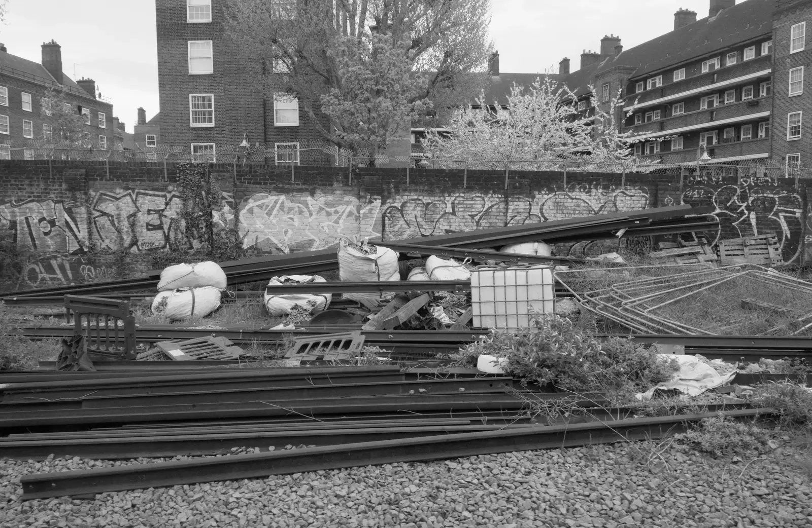 Tags and railway junk outside Liverpool Street, from Hauling Boats to Croatia: The Journey Home - 15th April 2026