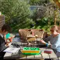 Isobel helps Harry to paint some Warhammer figures, Diss Games and the Palgrave Players Band, Norfolk - 26th April 2026
