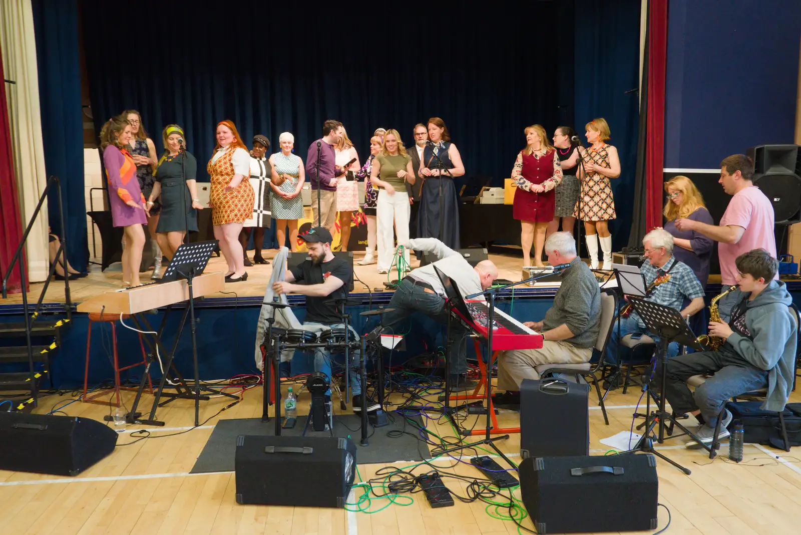 The band gets ready for a sound check, from Diss Games and the Palgrave Players Band, Norfolk - 26th April 2026