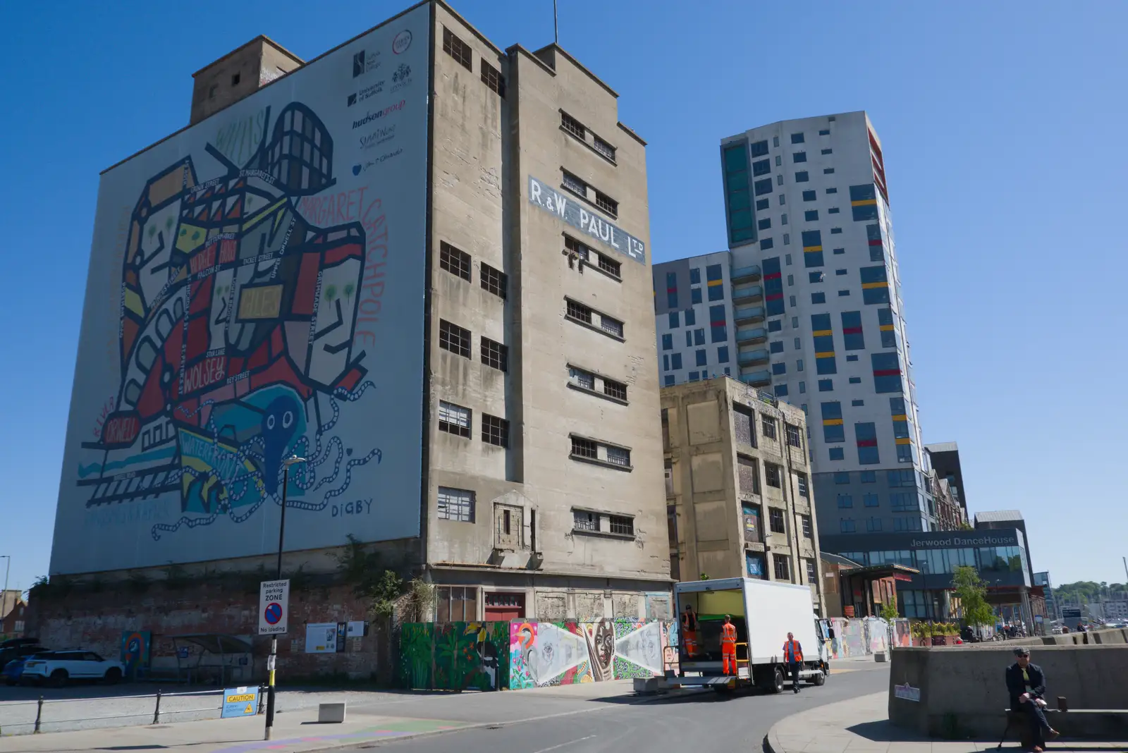 A mural of Digby the Octopus on the Paul building, from A Long Walk Through Ipswich, Suffolk - 1st May 2026