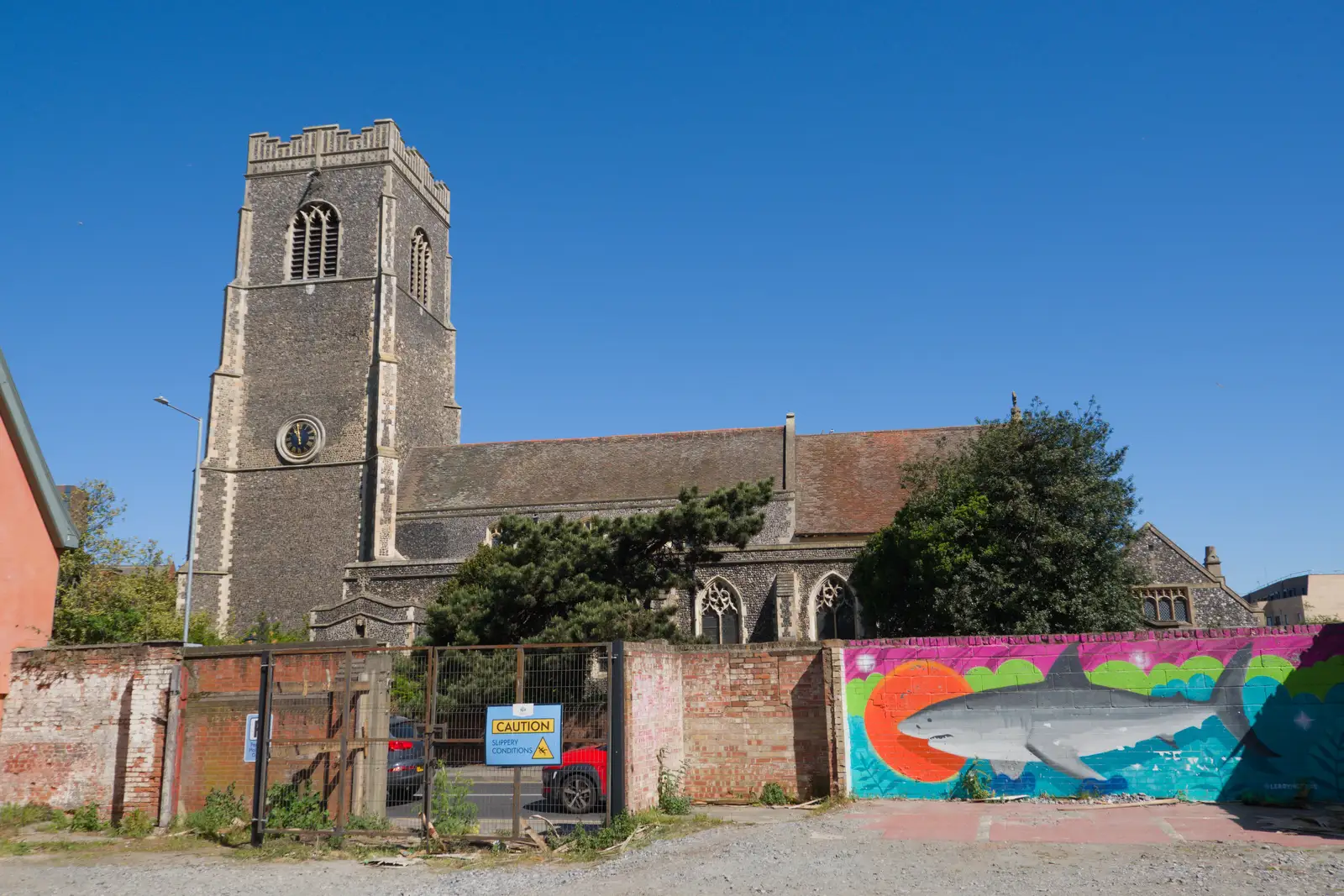 St. Peter's by the Waterfront, and a shark, from A Long Walk Through Ipswich, Suffolk - 1st May 2026