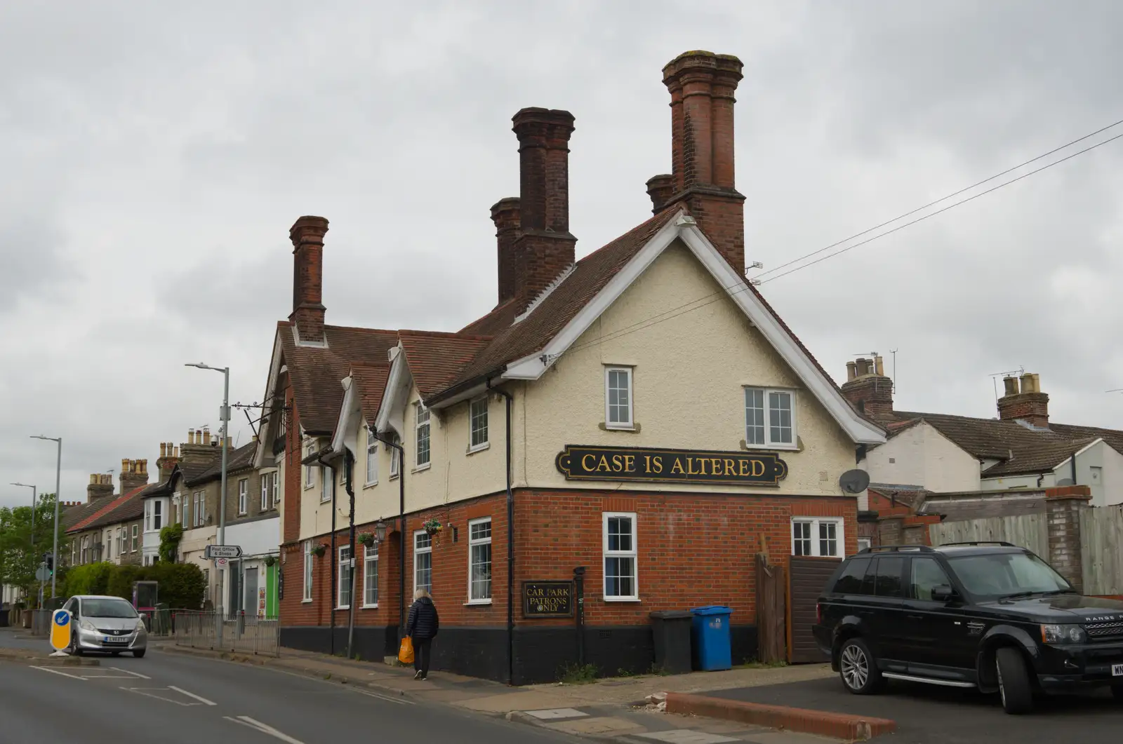 The giant chimneys of the Case is Altered pub , from A Long Walk Through Ipswich, Suffolk - 1st May 2026