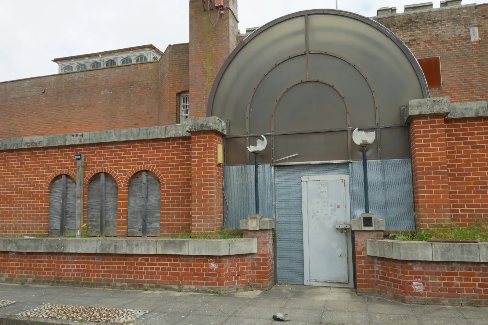 The now-derelict councillors' entrance, from A Long Walk Through Ipswich, Suffolk - 1st May 2026