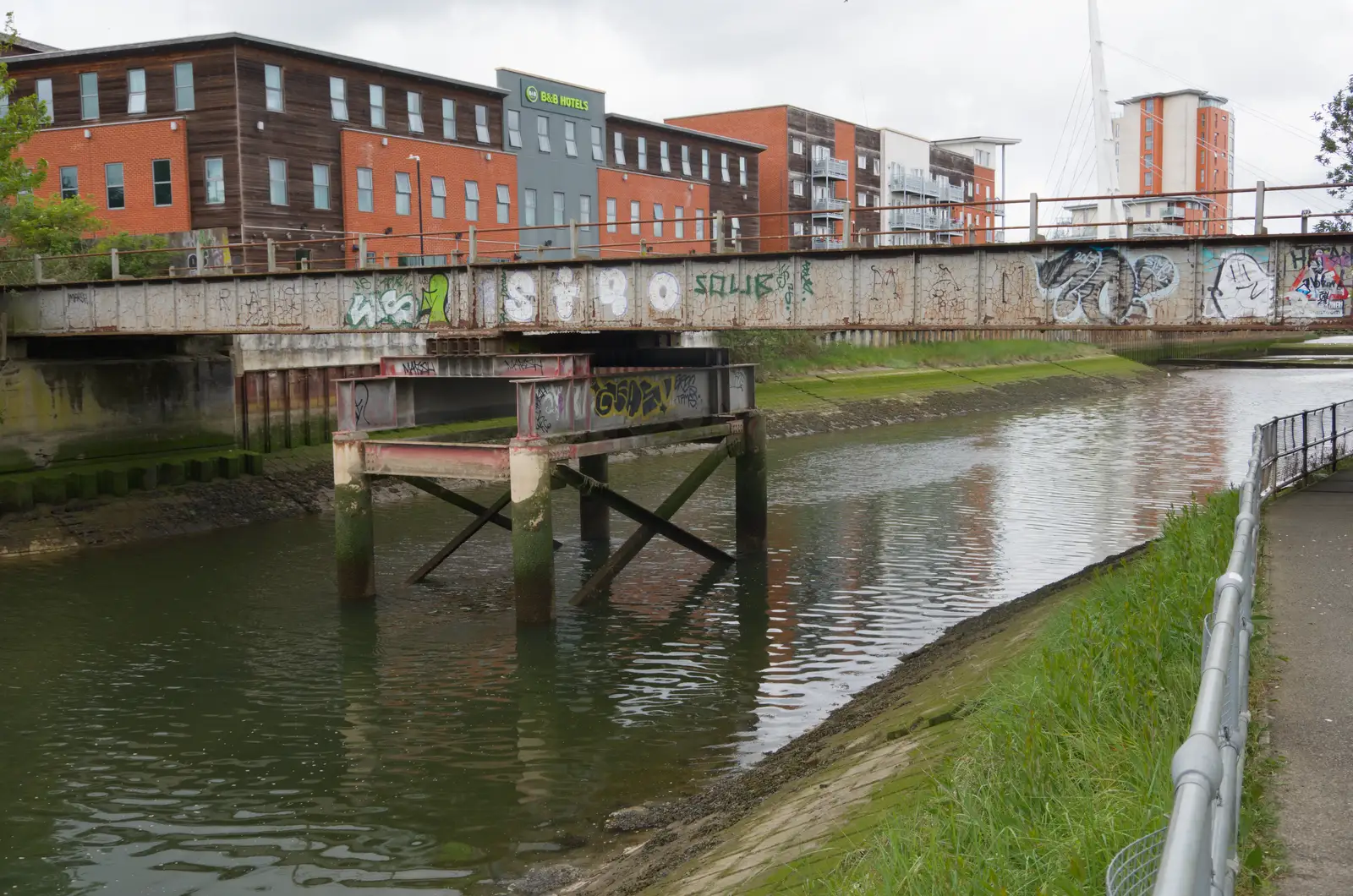 A graffitoed bridge over the Orwell, from A Long Walk Through Ipswich, Suffolk - 1st May 2026