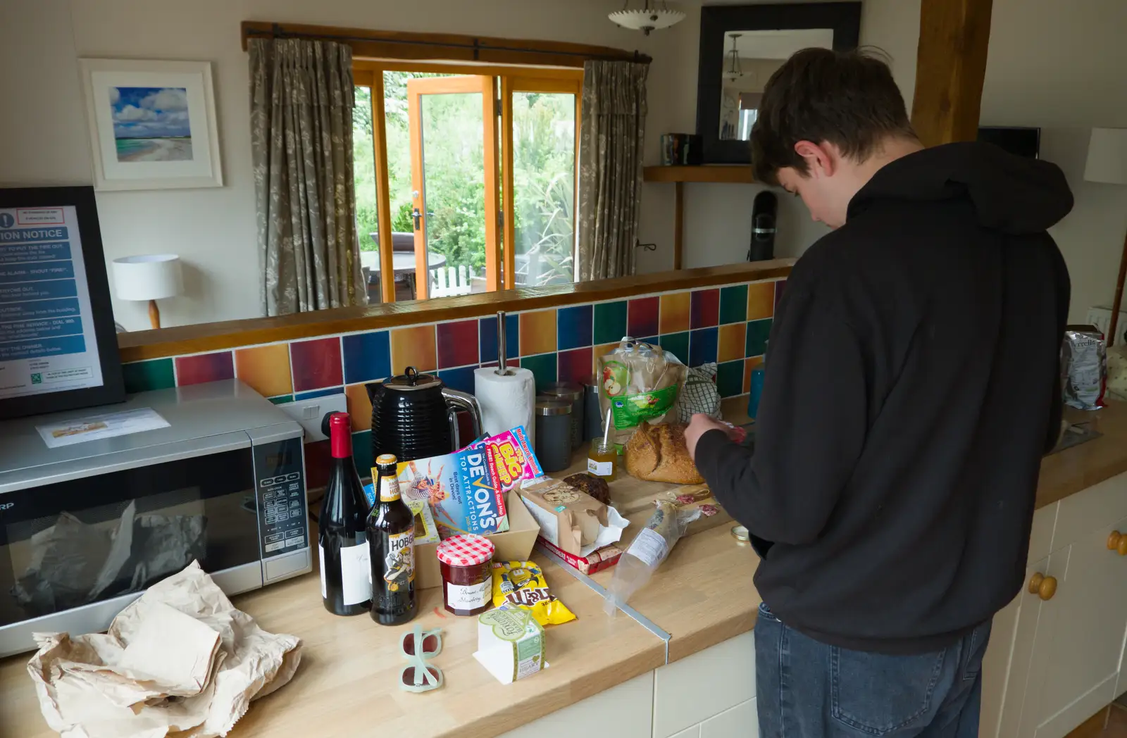 Fred and a salami and sourdough sandwich, from Lunch in South Molton and Sean's "Stag Night", King's Nympton, Devon - 2nd May 2026