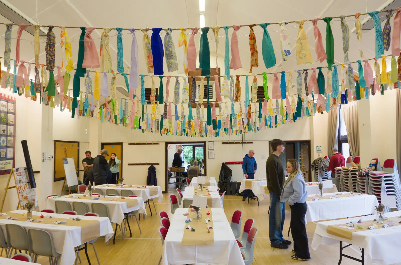 Home-made bunting in King's Nympton parish hall, from Lunch in South Molton and Sean's "Stag Night", King's Nympton, Devon - 2nd May 2026