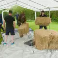 Fred helps to move straw bales into the marquee, Lunch in South Molton and Sean's "Stag Night", King's Nympton, Devon - 2nd May 2026