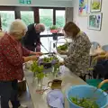 The flower-arranging massive in action, Lunch in South Molton and Sean's "Stag Night", King's Nympton, Devon - 2nd May 2026