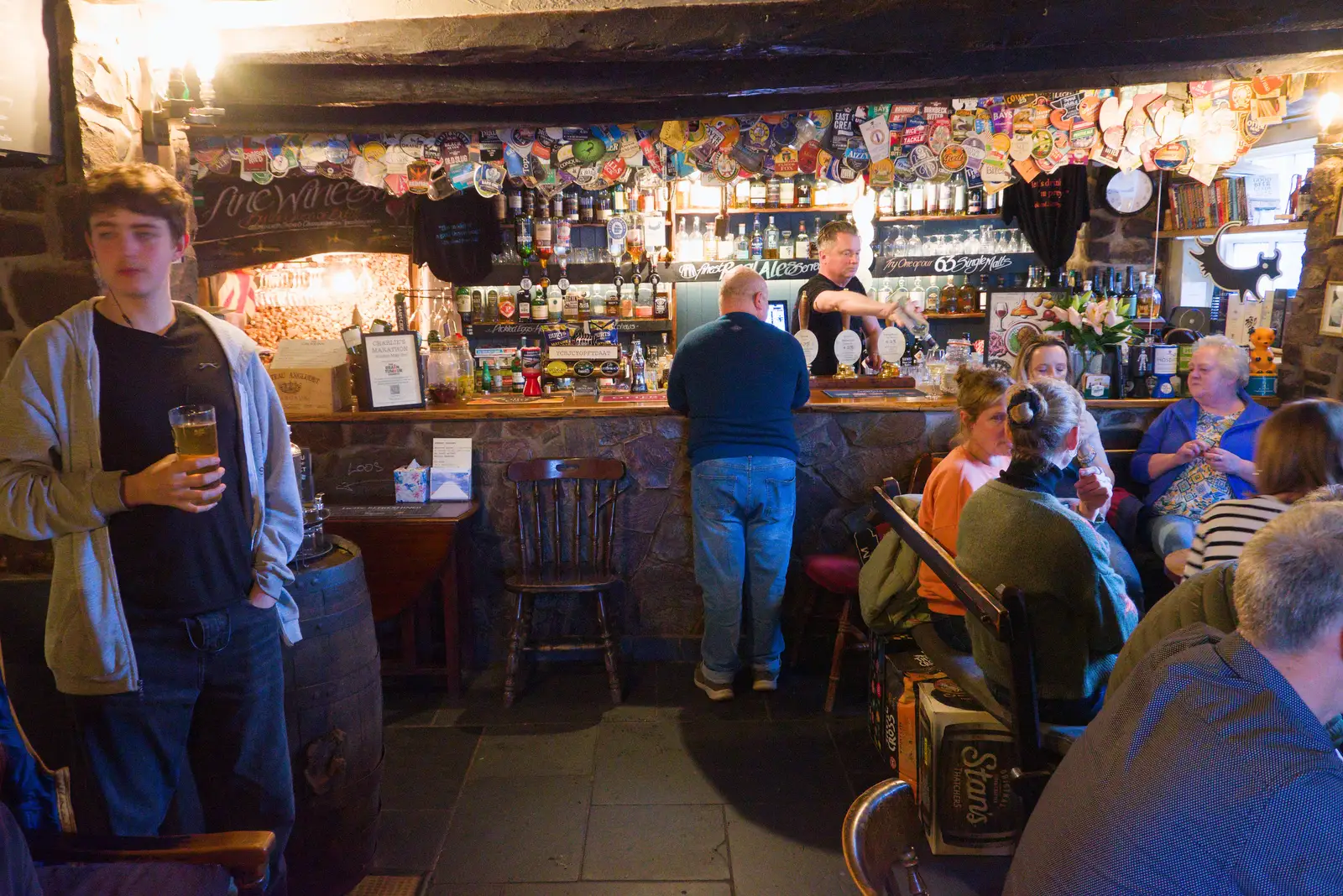 The bar of the Grove Inn, from Lunch in South Molton and Sean's "Stag Night", King's Nympton, Devon - 2nd May 2026