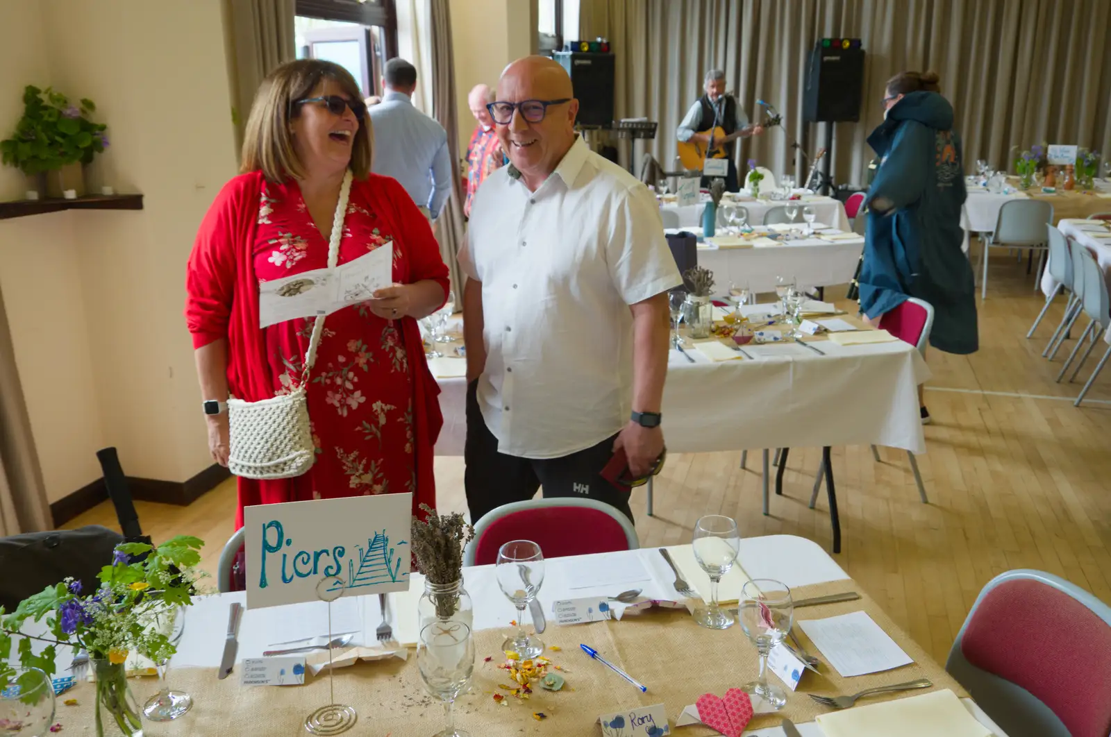 Hanging around the Piers table, from Hannah and Sean's Wedding, King's Nympton, Devon - 3rd May 2026