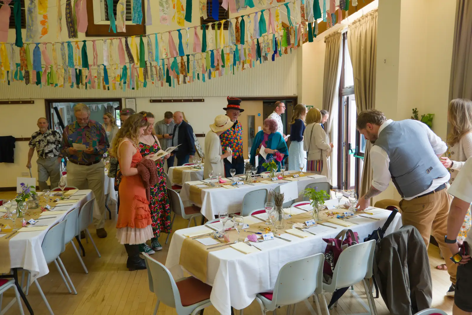 Pre-wedding mingling in the Parish Hall, from Hannah and Sean's Wedding, King's Nympton, Devon - 3rd May 2026