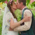 Hannah and Sean share a kiss, Hannah and Sean's Wedding, King's Nympton, Devon - 3rd May 2026