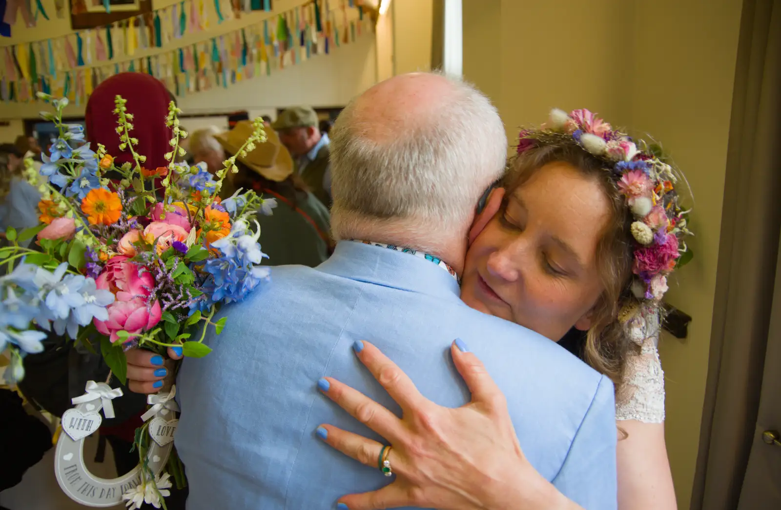 Hamish gets a hug, from Hannah and Sean's Wedding, King's Nympton, Devon - 3rd May 2026