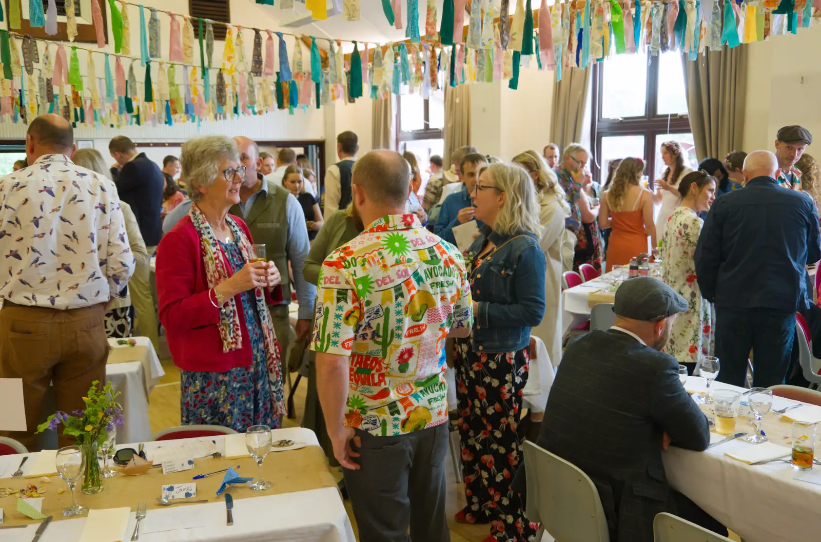 It's busy in the parish hall, from Hannah and Sean's Wedding, King's Nympton, Devon - 3rd May 2026