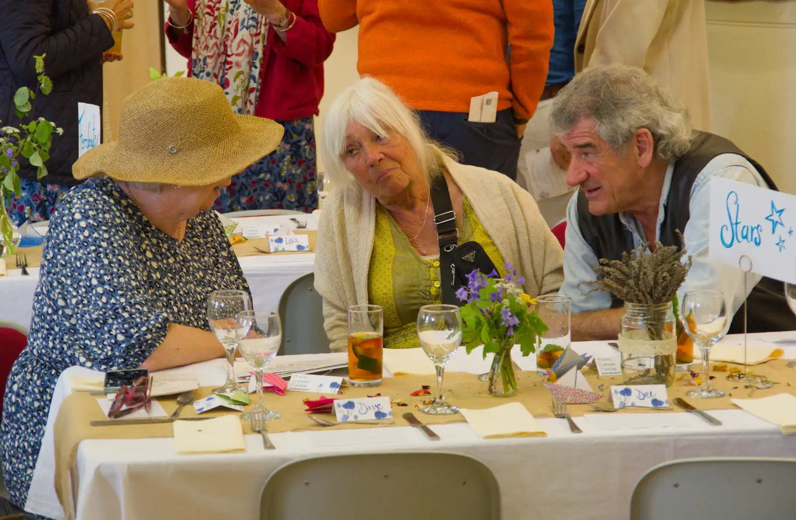 Conversation on the Stars table, from Hannah and Sean's Wedding, King's Nympton, Devon - 3rd May 2026