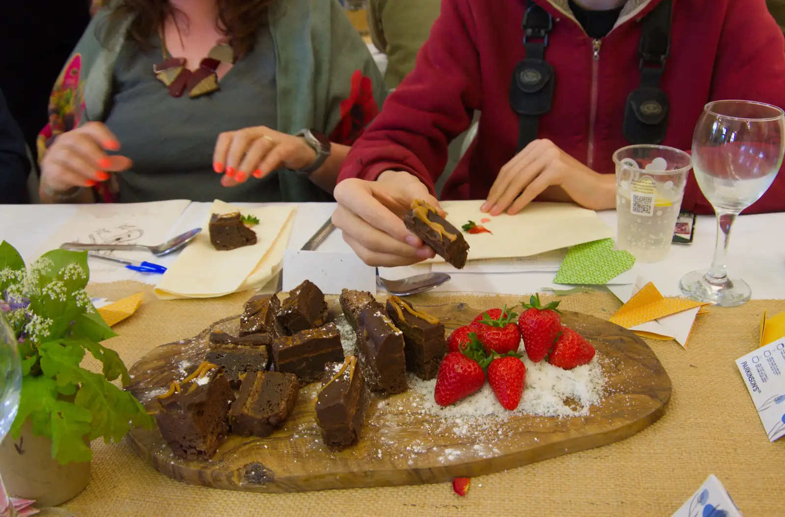 Loads of brownies and strawberries arrive, from Hannah and Sean's Wedding, King's Nympton, Devon - 3rd May 2026