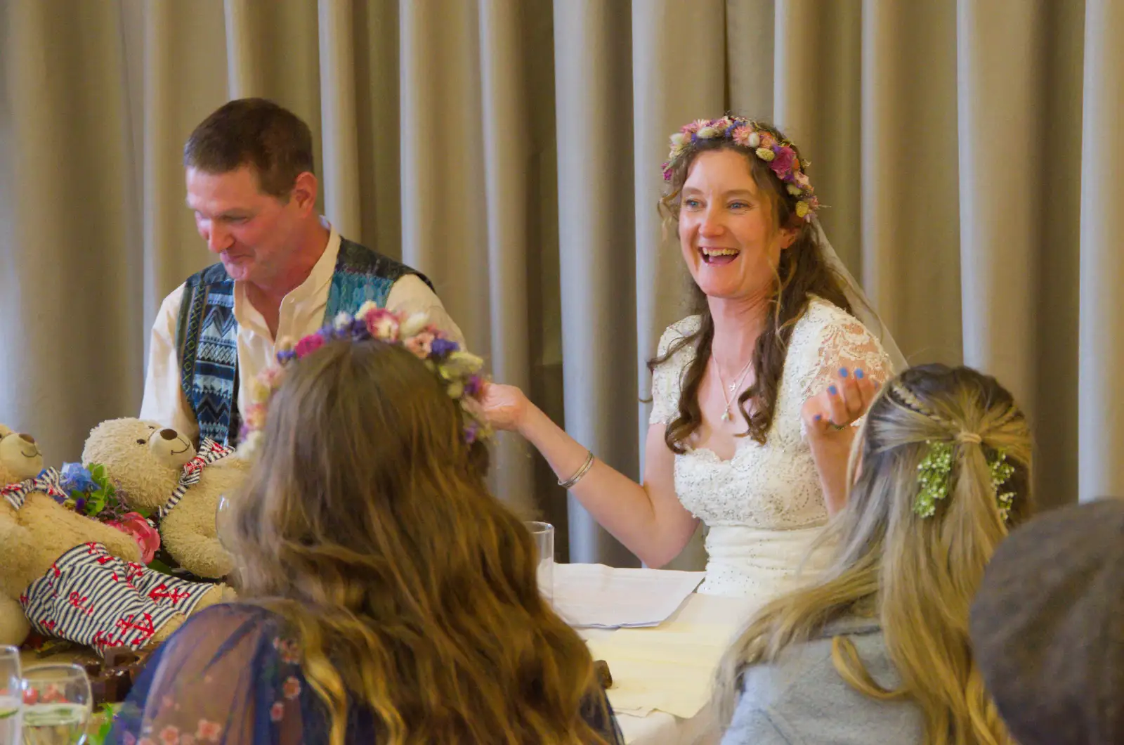 It's Hannah's turn for a laff, from Hannah and Sean's Wedding, King's Nympton, Devon - 3rd May 2026