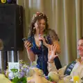 Sean puts his hands up, Hannah and Sean's Wedding, King's Nympton, Devon - 3rd May 2026
