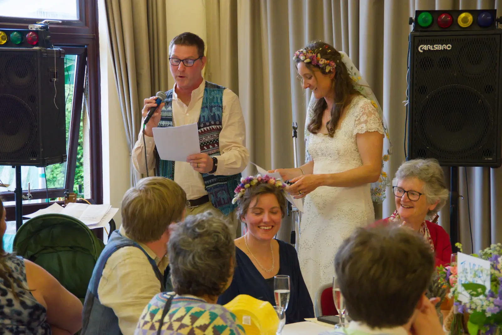 There's some sort of speech two-hander, from Hannah and Sean's Wedding, King's Nympton, Devon - 3rd May 2026