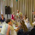 Pam points at the bunting, Hannah and Sean's Wedding, King's Nympton, Devon - 3rd May 2026