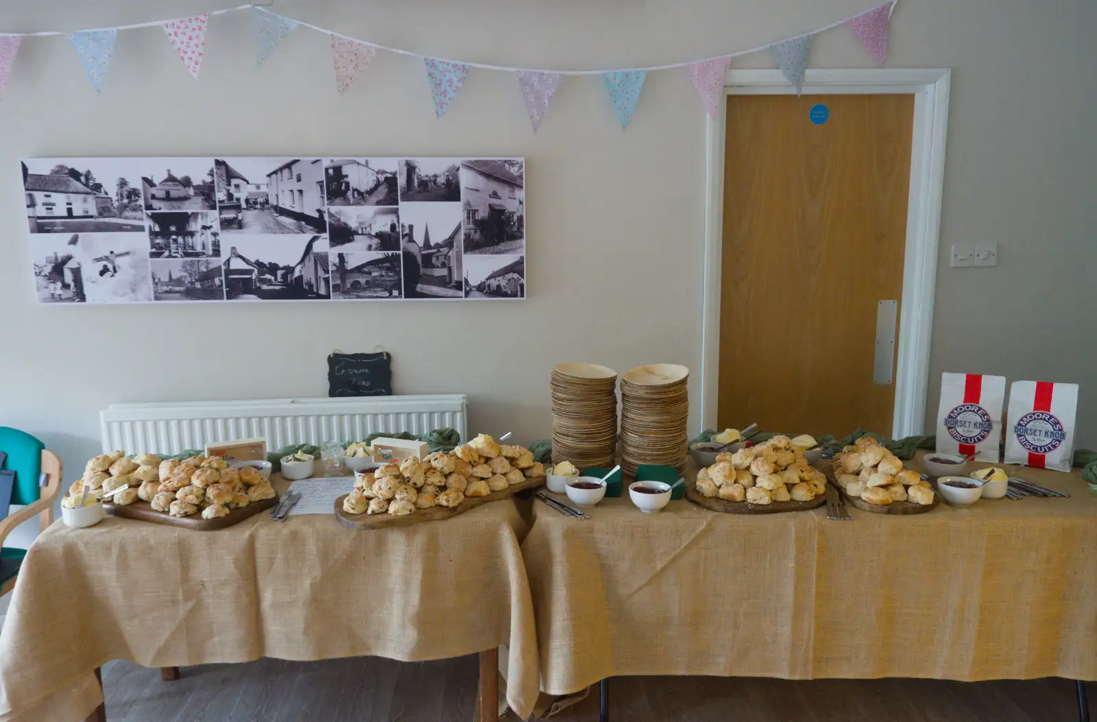 Tables are loaded with scones, from Hannah and Sean's Wedding, King's Nympton, Devon - 3rd May 2026