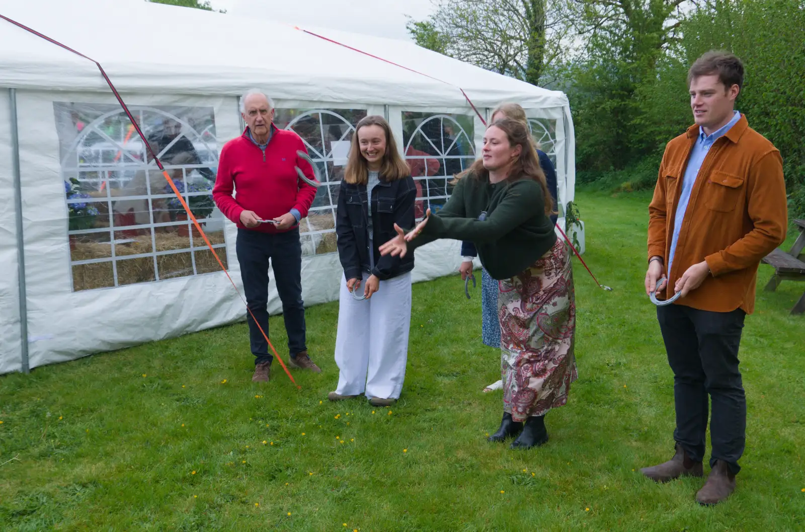 There's some horseshoe hurling, from Hannah and Sean's Wedding, King's Nympton, Devon - 3rd May 2026