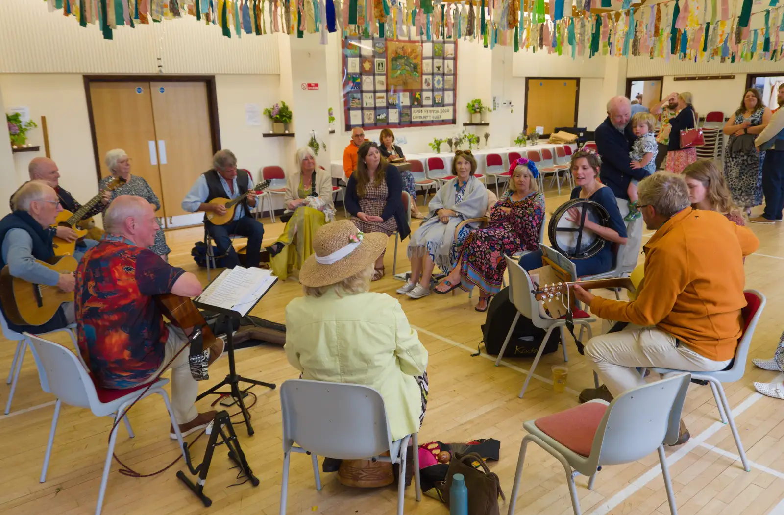 A sing-around music session occurs, from Hannah and Sean's Wedding, King's Nympton, Devon - 3rd May 2026