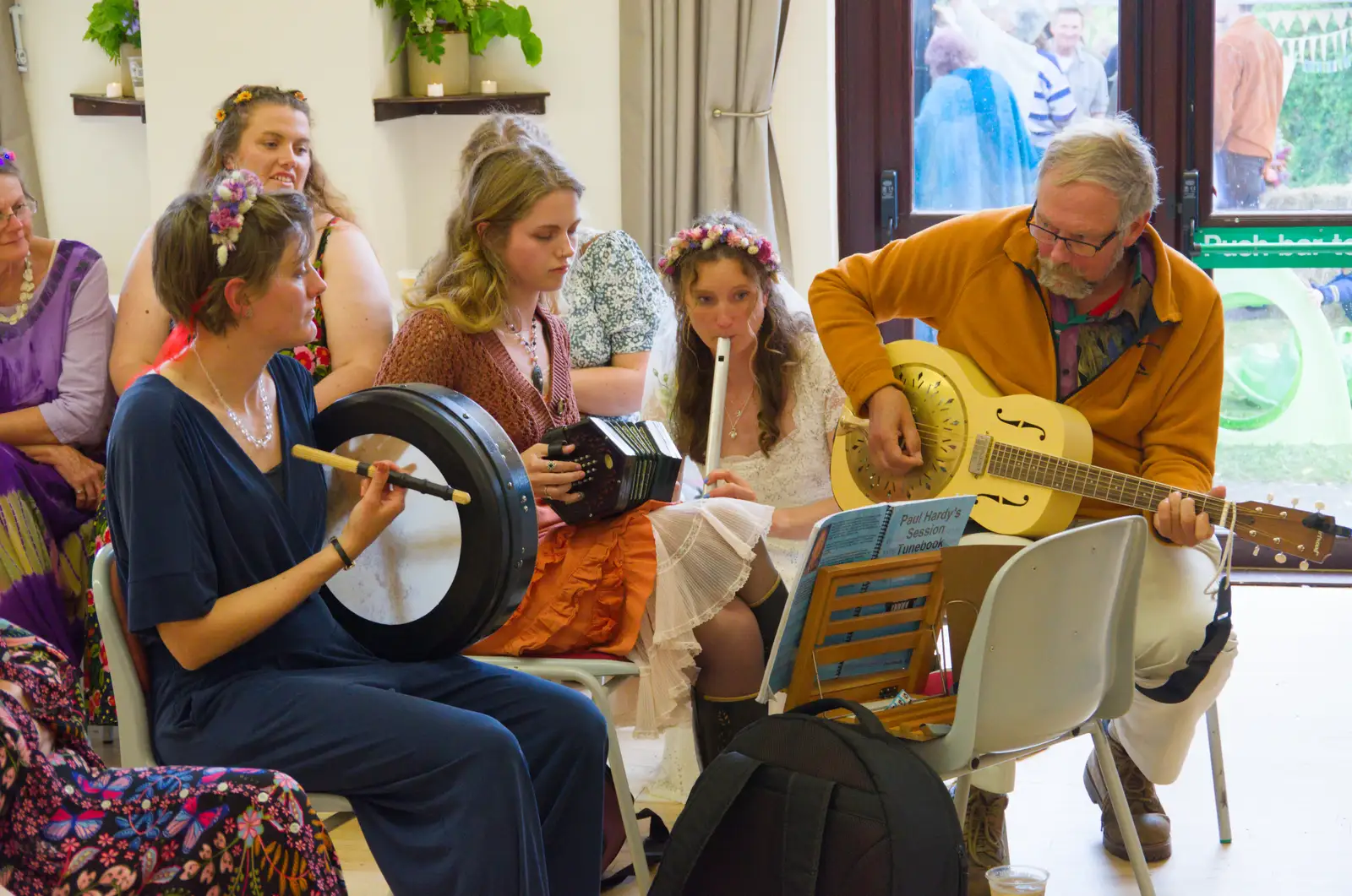 Hannah joins in on whistle, from Hannah and Sean's Wedding, King's Nympton, Devon - 3rd May 2026