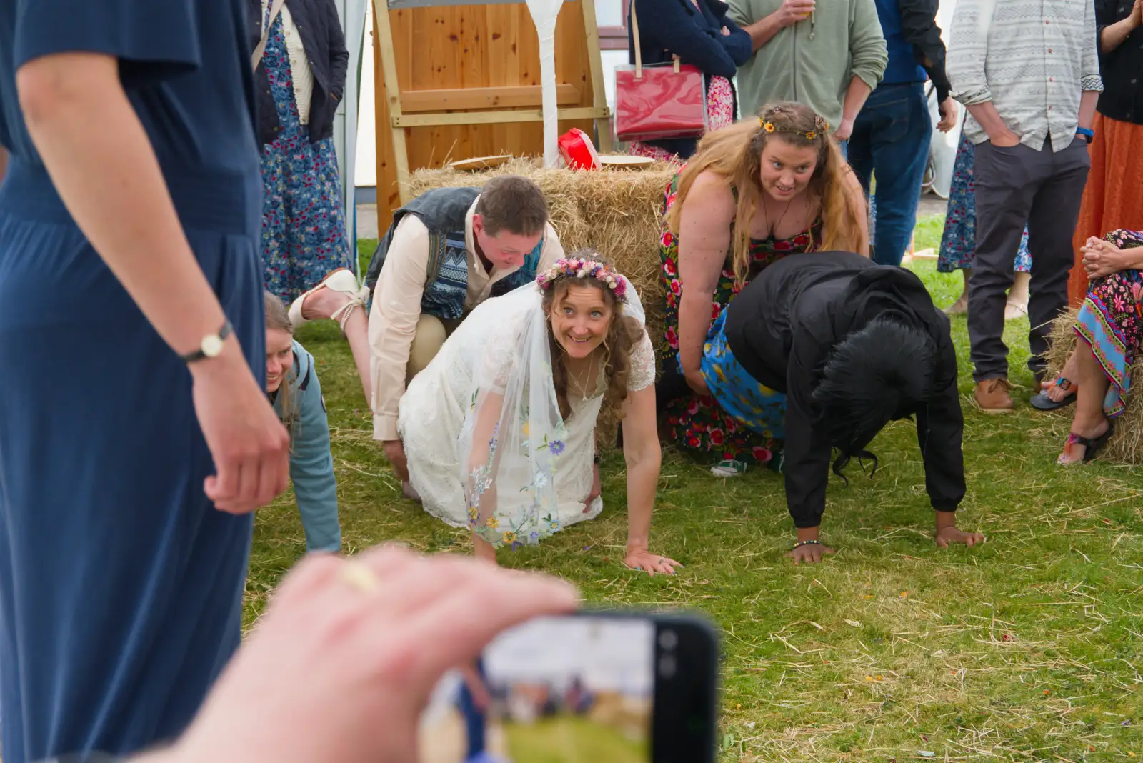 Hannah's ready for the wheelbarrow, from Hannah and Sean's Wedding, King's Nympton, Devon - 3rd May 2026