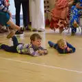 Two small boys watch the action from the floor, Hannah and Sean's Wedding, King's Nympton, Devon - 3rd May 2026