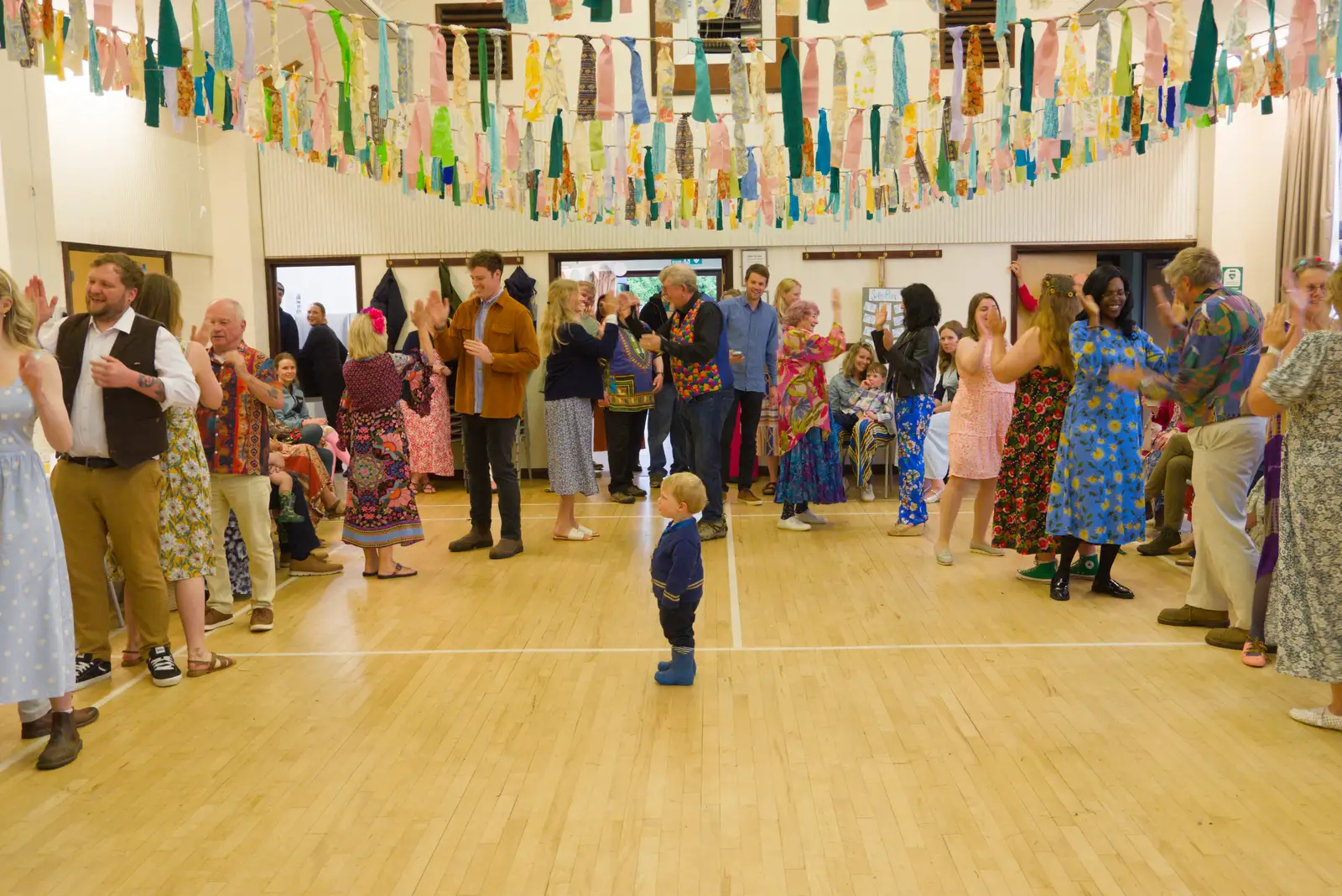 There's a small boy in the middle of the action, from Hannah and Sean's Wedding, King's Nympton, Devon - 3rd May 2026