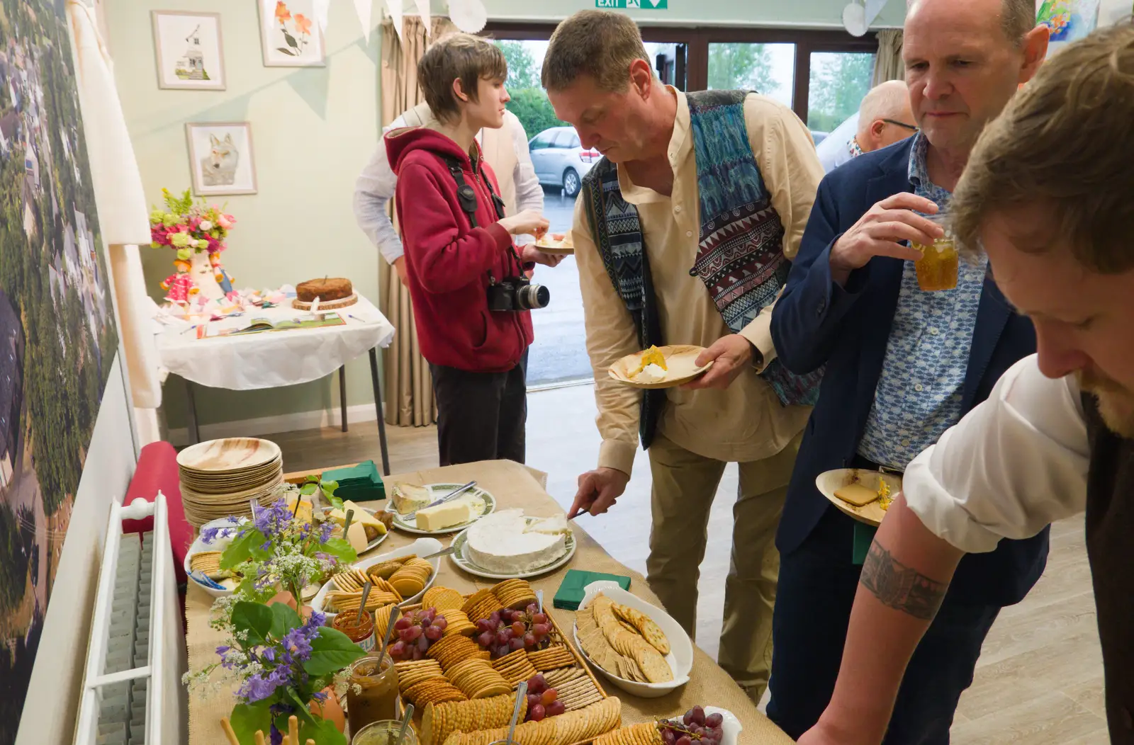 Sean gets a bit of Baron Bigod cheese, from Hannah and Sean's Wedding, King's Nympton, Devon - 3rd May 2026