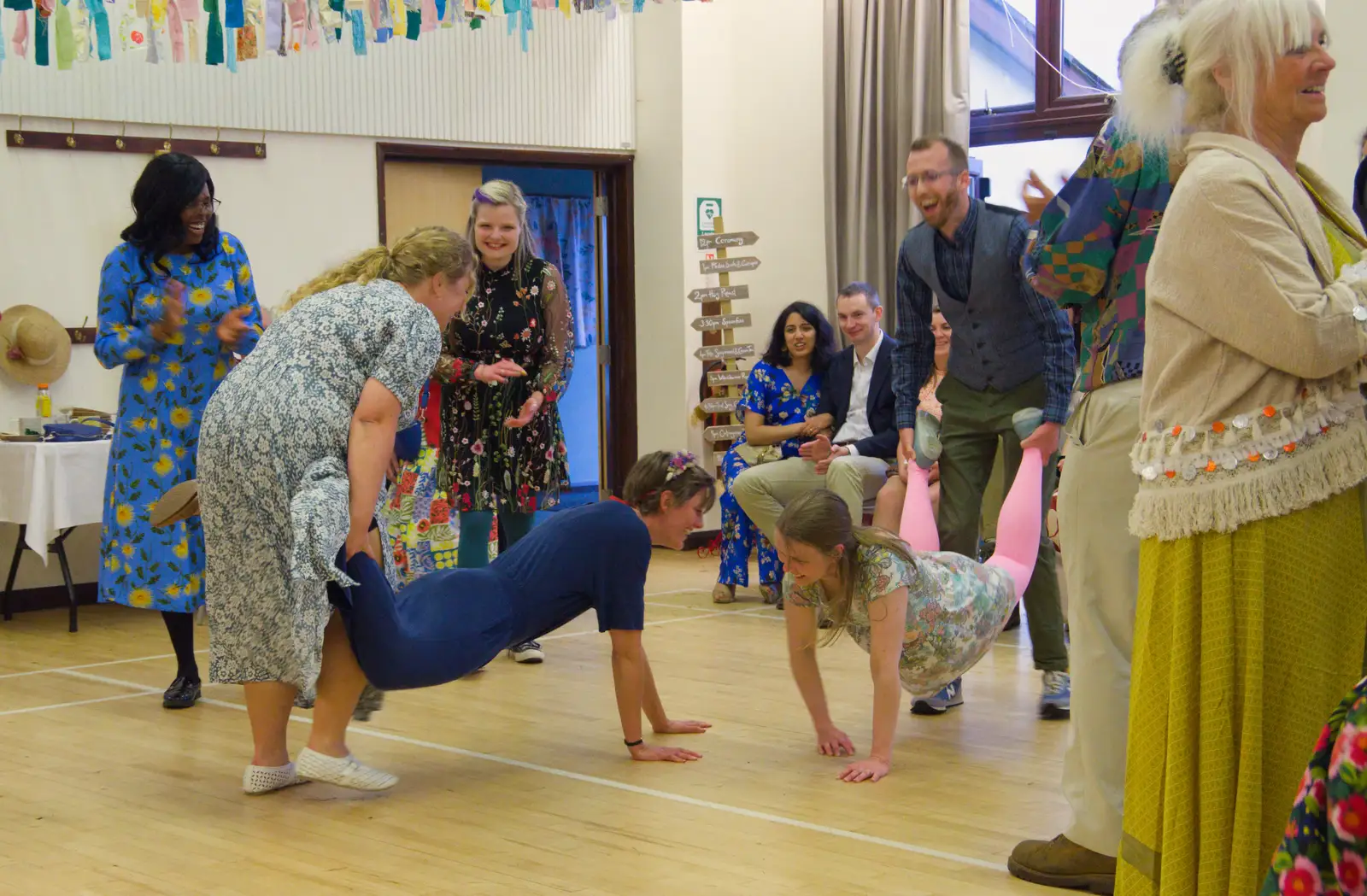 There are some more wheelbarrows in the hall, from Hannah and Sean's Wedding, King's Nympton, Devon - 3rd May 2026