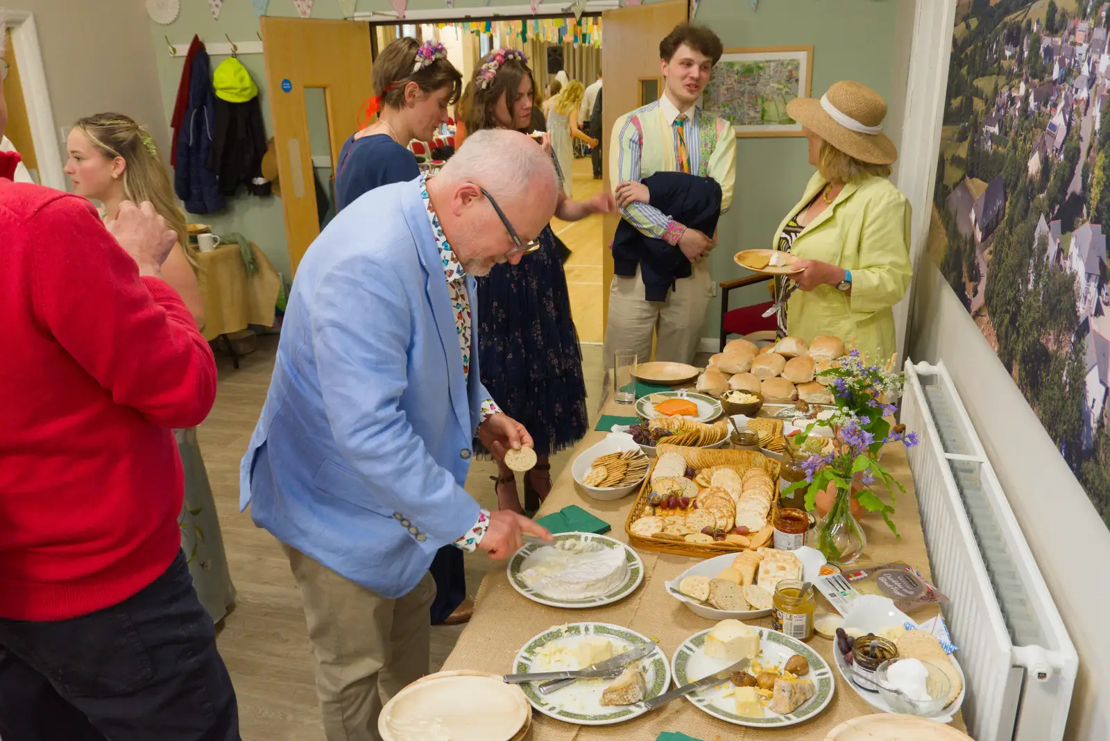 Hamish loads up on cheese, from Hannah and Sean's Wedding, King's Nympton, Devon - 3rd May 2026