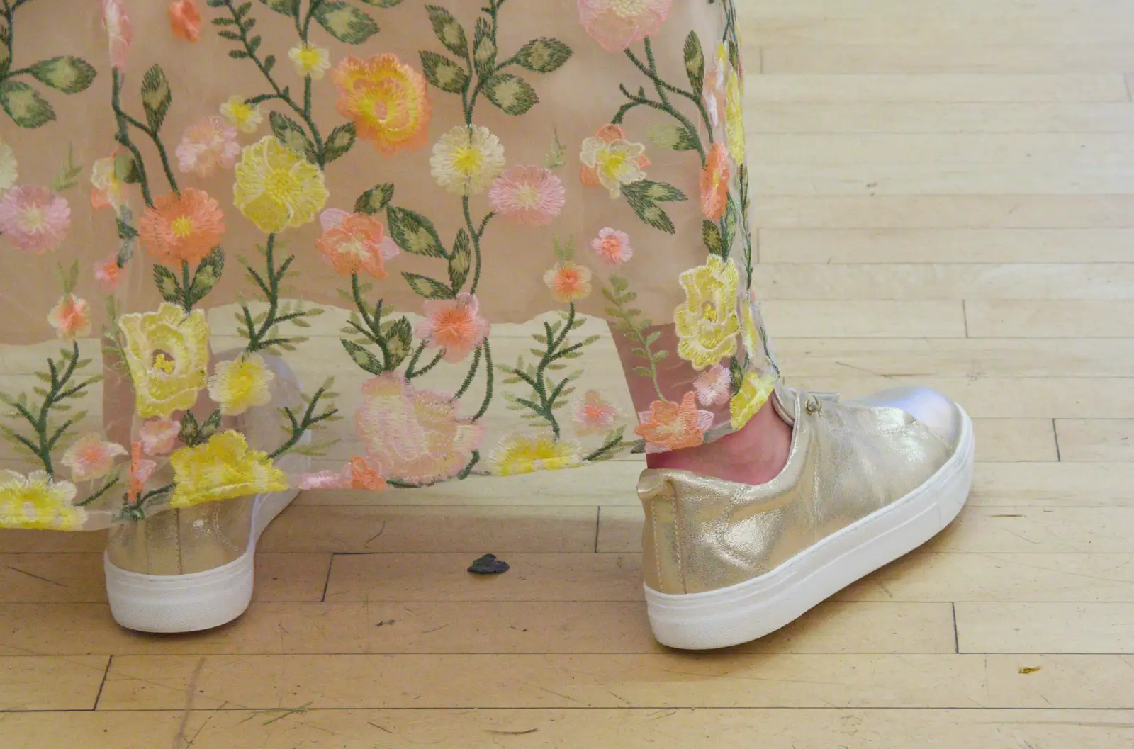 Hannah's golden shoes, from Hannah and Sean's Wedding, King's Nympton, Devon - 3rd May 2026