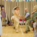 Hannah and dance partner run up the middle, Hannah and Sean's Wedding, King's Nympton, Devon - 3rd May 2026