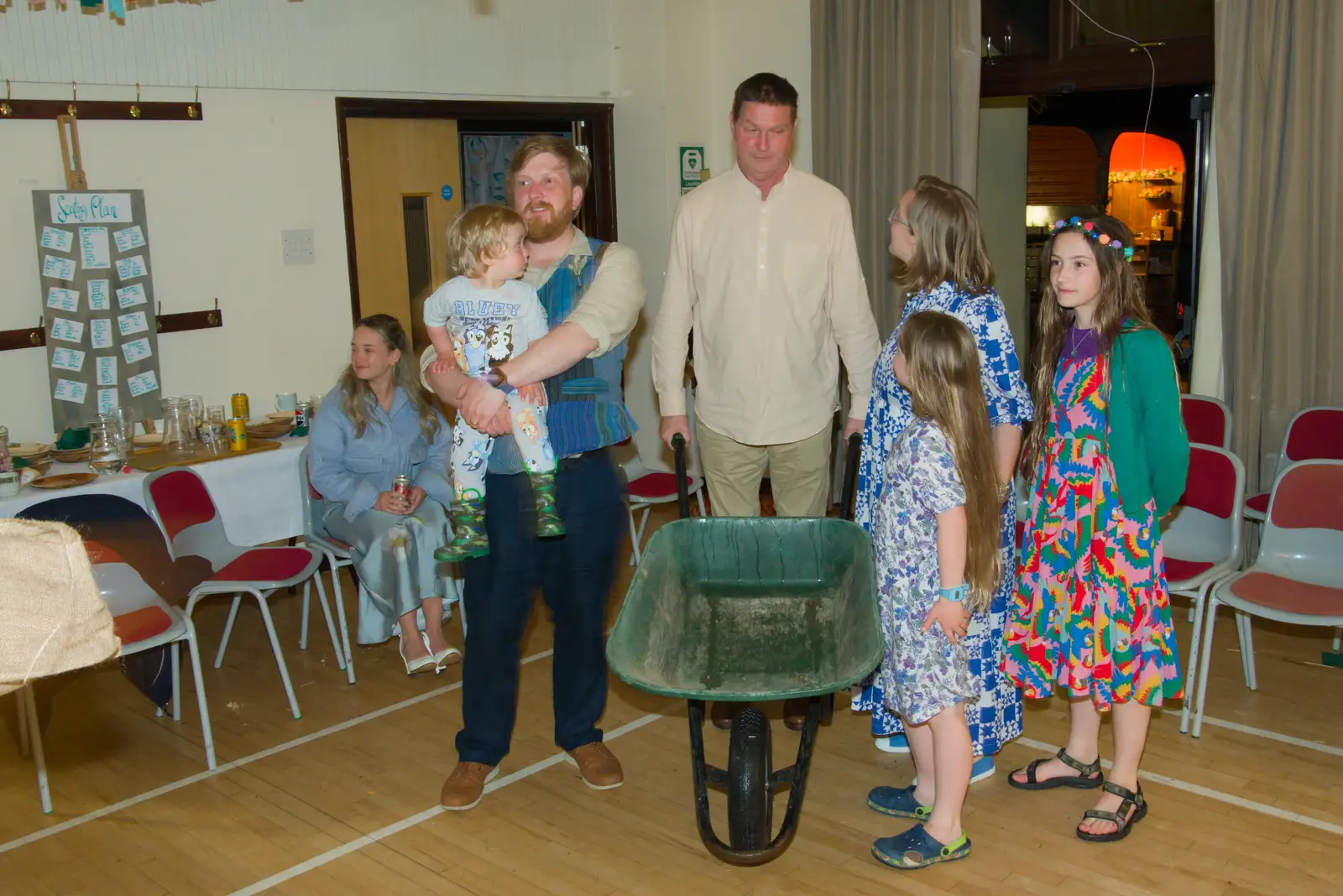 Sean brings another wheelbarrow in, from Hannah and Sean's Wedding, King's Nympton, Devon - 3rd May 2026
