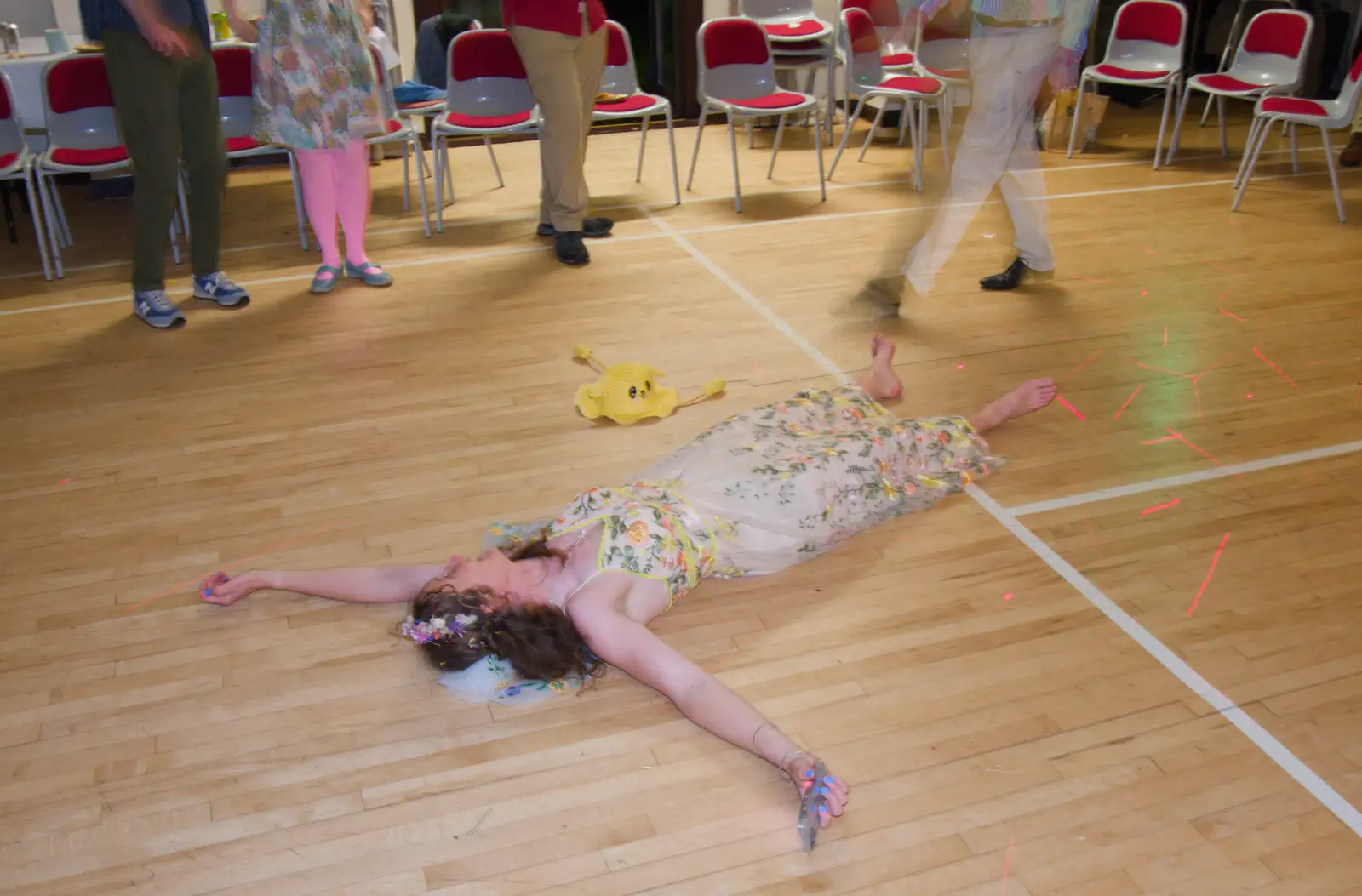 Hannah flakes out, from Hannah and Sean's Wedding, King's Nympton, Devon - 3rd May 2026