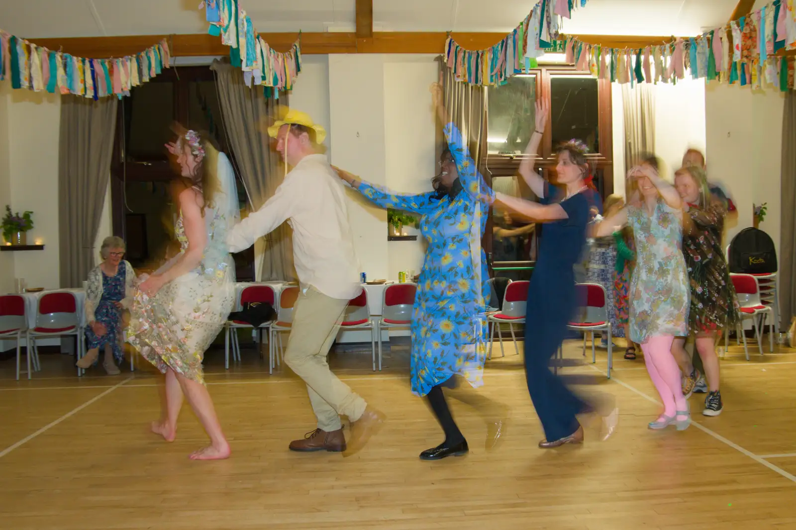 The conga continues, from Hannah and Sean's Wedding, King's Nympton, Devon - 3rd May 2026