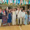A group photo of all the 'survivors', Hannah and Sean's Wedding, King's Nympton, Devon - 3rd May 2026
