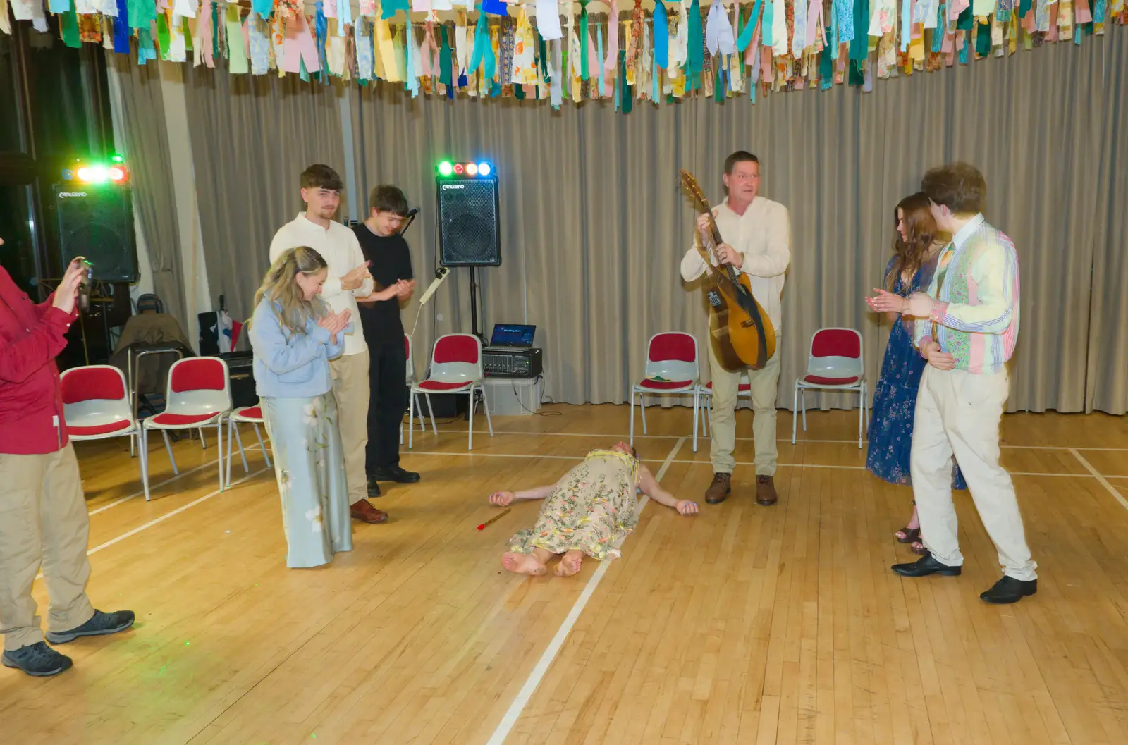Hannah's on the floor again, from Hannah and Sean's Wedding, King's Nympton, Devon - 3rd May 2026