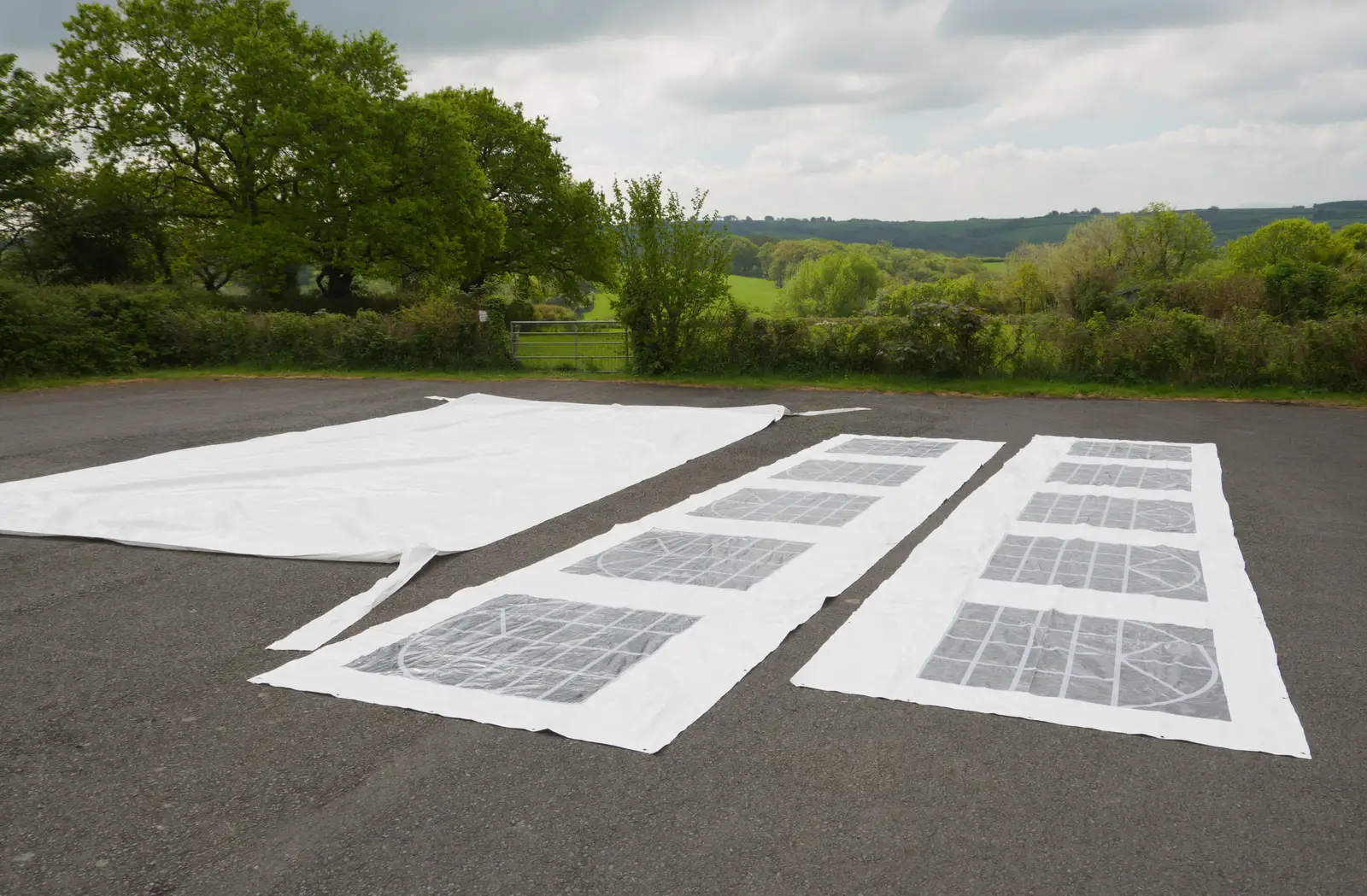 The marquee cover is laid out to dry, from A Visit to the Cottage and Lunch With Sis, Throwleigh, Devon - 4th May 2026