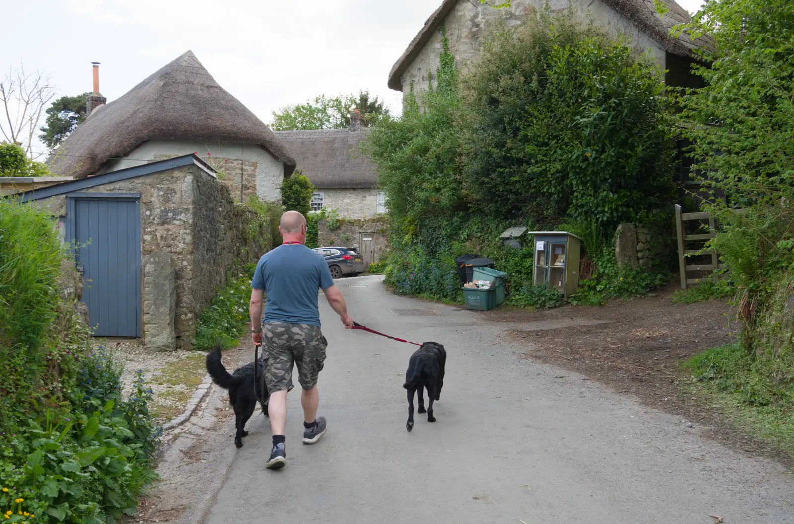 Matt takes the dogs for a walk, from A Visit to the Cottage and Lunch With Sis, Throwleigh, Devon - 4th May 2026