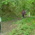 Harry and Matt head off back up the path, A Visit to the Cottage and Lunch With Sis, Throwleigh, Devon - 4th May 2026